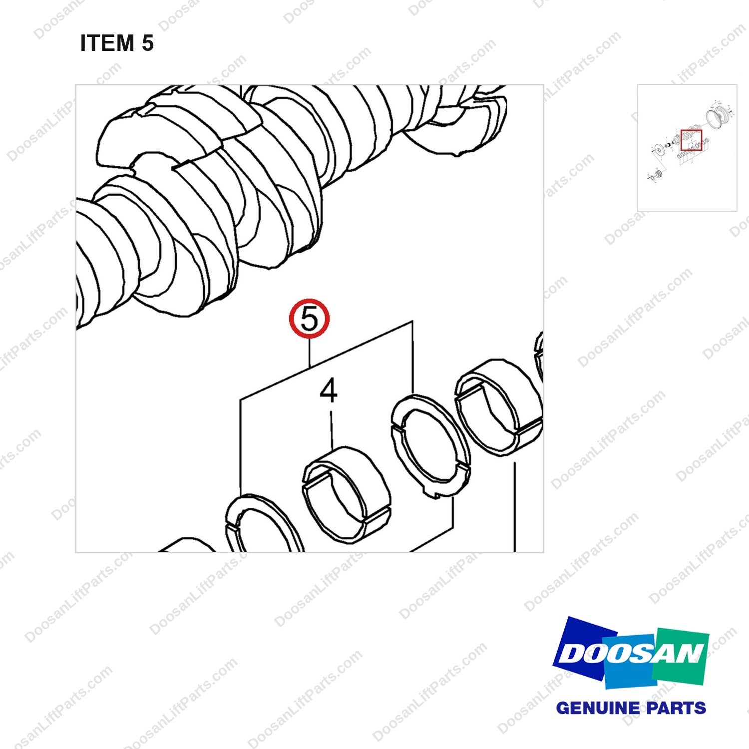 120816-00083A Driving System - parts diagram, item 5 shown - genuine Doosan / Bobcat forklift part
