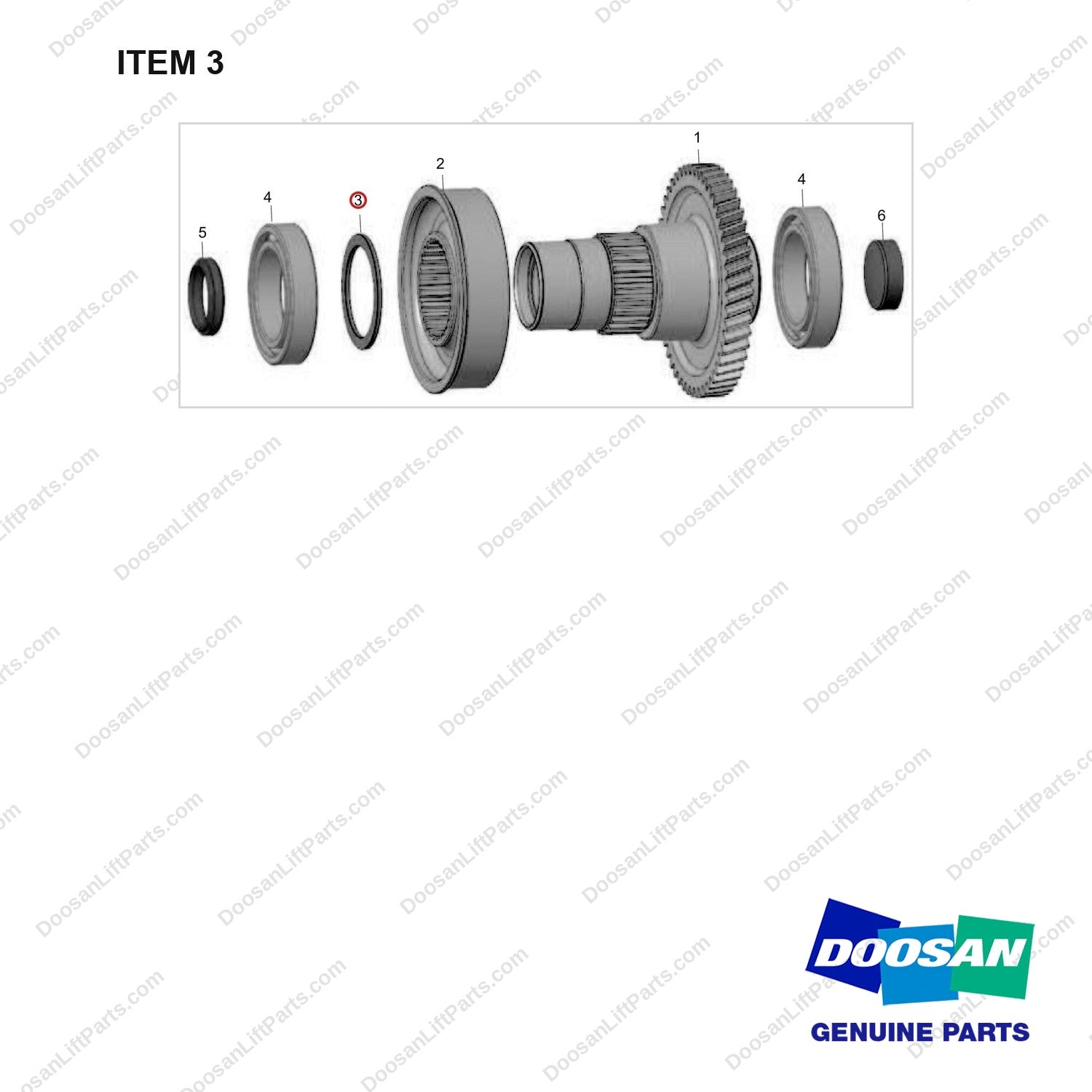 120816-00268 GEAR ASSY;OUTPUT - full parts diagram, item 3 marked - genuine Doosan / Bobcat forklift part