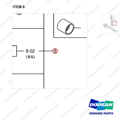 129900-23000 Crankshaft & Piston Gp - parts diagram, item 8 shown - genuine Doosan / Bobcat forklift part