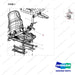 130202-00241BC SEAT;SUS/PVC/ARMREST - parts diagram, item 1 shown - genuine Doosan / Bobcat forklift part