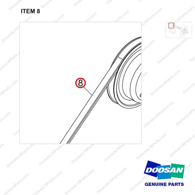 130202-00242 FAN GP;INCREASE RATIO, G25S-9 - parts diagram, item 8 shown - genuine Doosan / Bobcat forklift part
