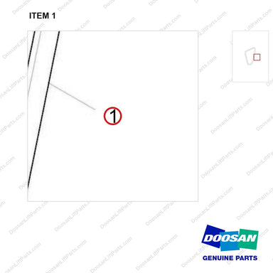 130205-00758 TENSIONER, BELT GROUP - parts diagram, item 1 shown - genuine Doosan / Bobcat forklift part