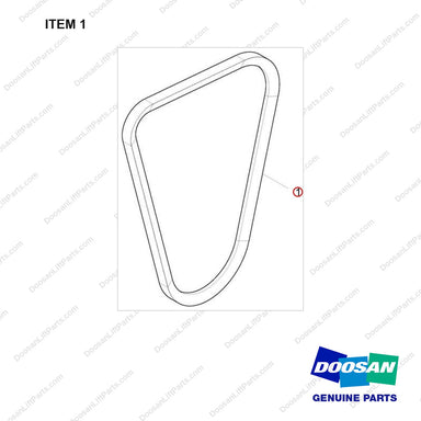 130205-00758 TENSIONER, BELT GROUP - full parts diagram, item 1 marked - genuine Doosan / Bobcat forklift part