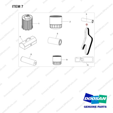 130205-01038 SPARE PART GP;4T AIRCON - full parts diagram, item 7 marked - genuine Doosan / Bobcat forklift part
