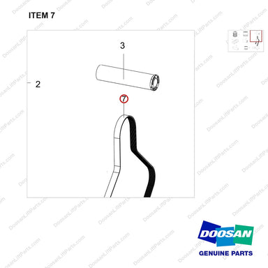 130205-01038 SPARE PART GP;4T AIRCON - parts diagram, item 7 shown - genuine Doosan / Bobcat forklift part
