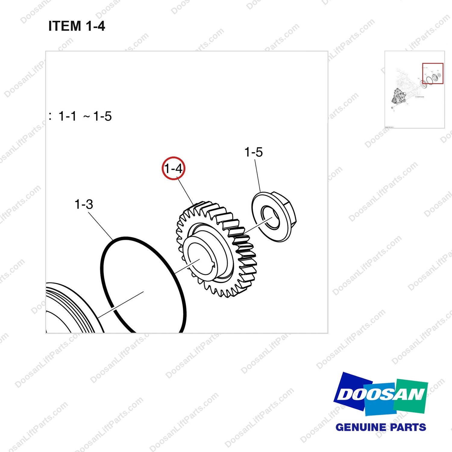 130412-00252C INJECTION PUMP - parts diagram, item 1-4 shown - genuine Doosan / Bobcat forklift part