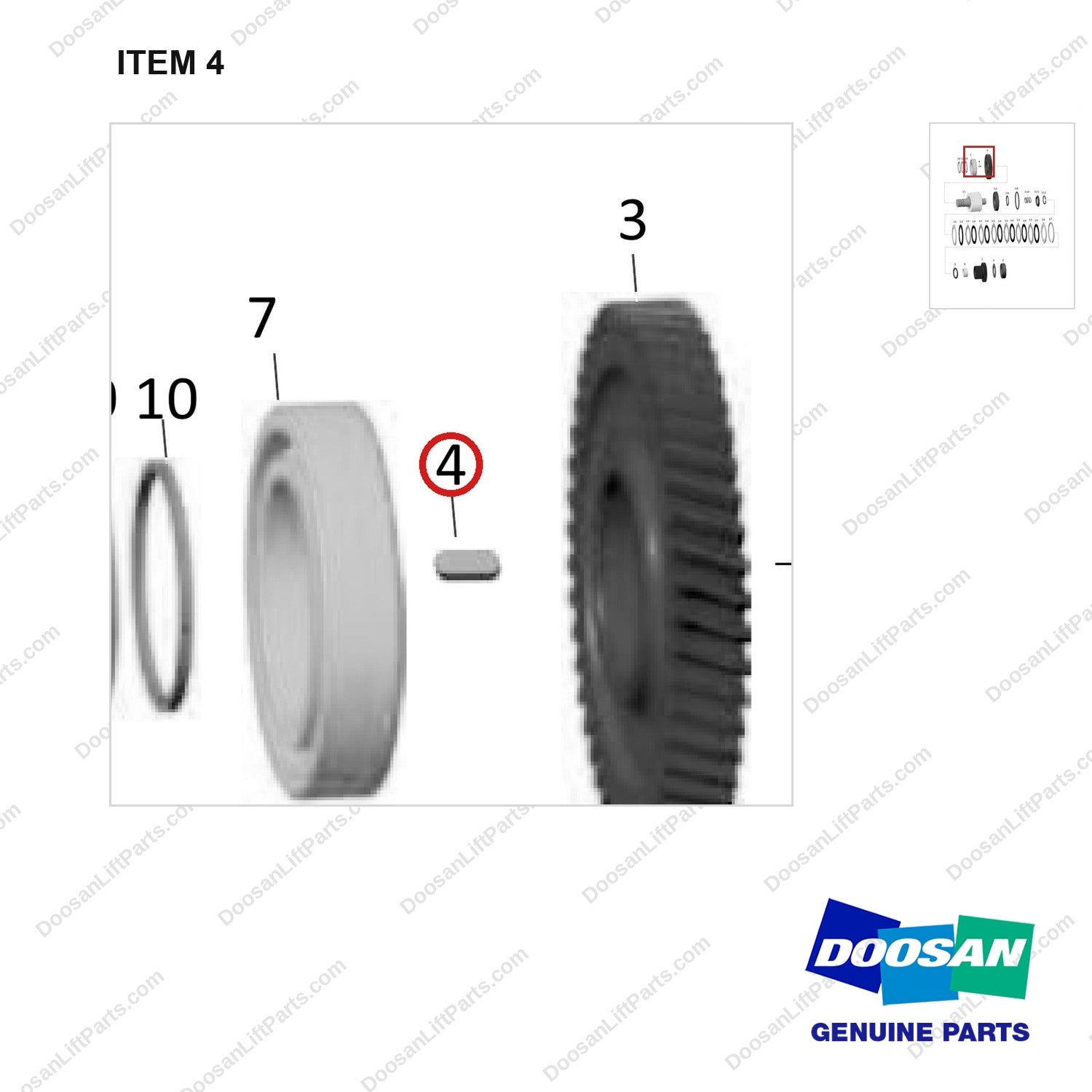 130705-00665 CLUTCH ASSY;COUNTER - parts diagram, item 4 shown - genuine Doosan / Bobcat forklift part