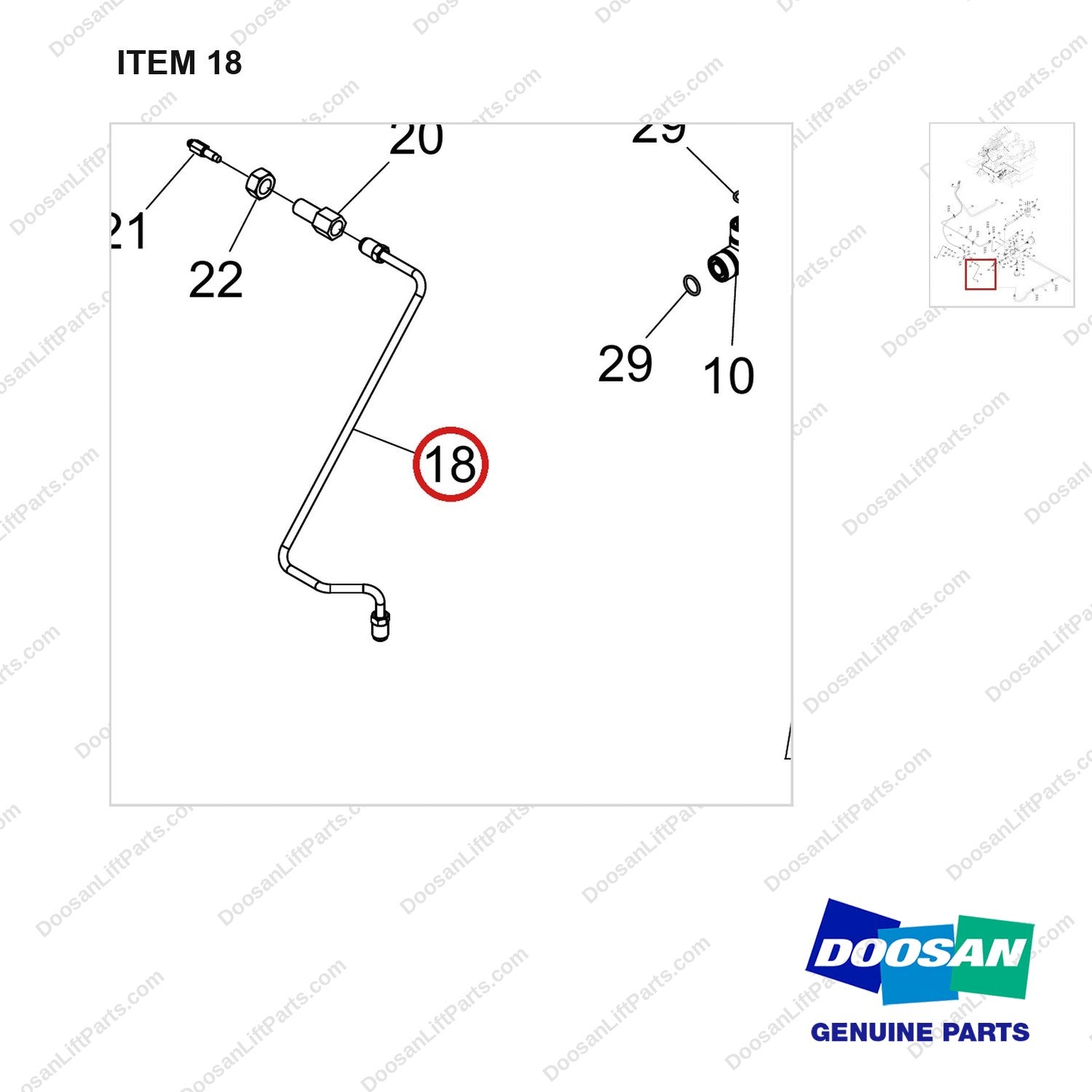 130715-00145 SERVICE BRAKE GROUP;D90 - parts diagram, item 18 shown - genuine Doosan / Bobcat forklift part