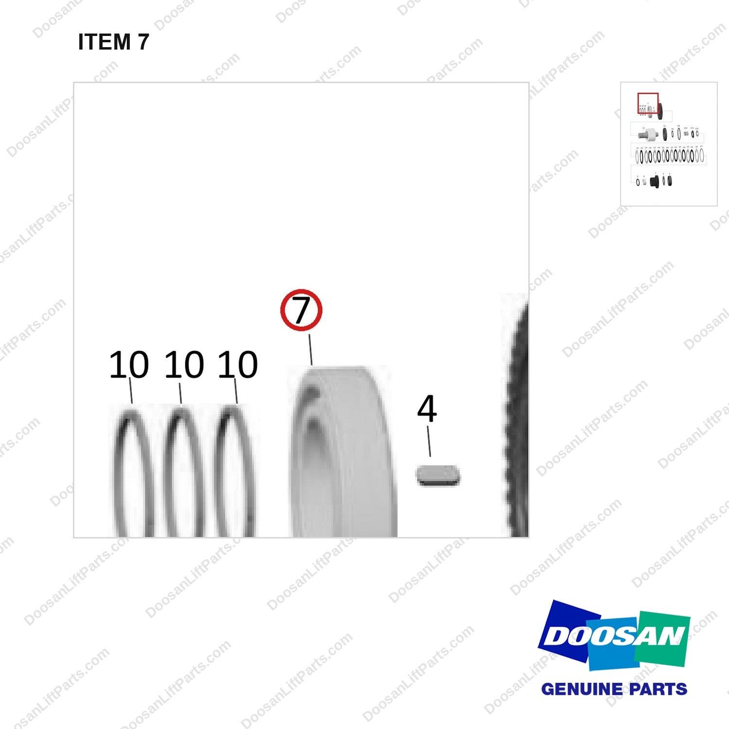 140101-01547 CLUTCH ASSY;COUNTER - parts diagram, item 7 shown - genuine Doosan / Bobcat forklift part