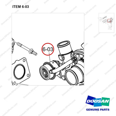 150105-01295 MANIFOLD ASSY,EXHAUST;DN03,7/9TON,81KW - parts diagram, item 6-03 shown - genuine Doosan / Bobcat forklift part