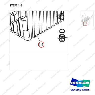 150119-00008C OIL PAN - parts diagram, item 1-3 shown - genuine Doosan / Bobcat forklift part