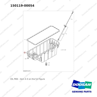 150119-00054 OIL PAN - full parts diagram, item 4-3 marked - genuine Doosan / Bobcat forklift part