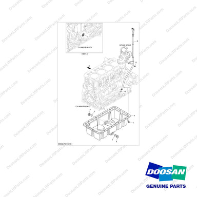 150119-00683 OIL PAN - full parts diagram - genuine Doosan / Bobcat forklift part