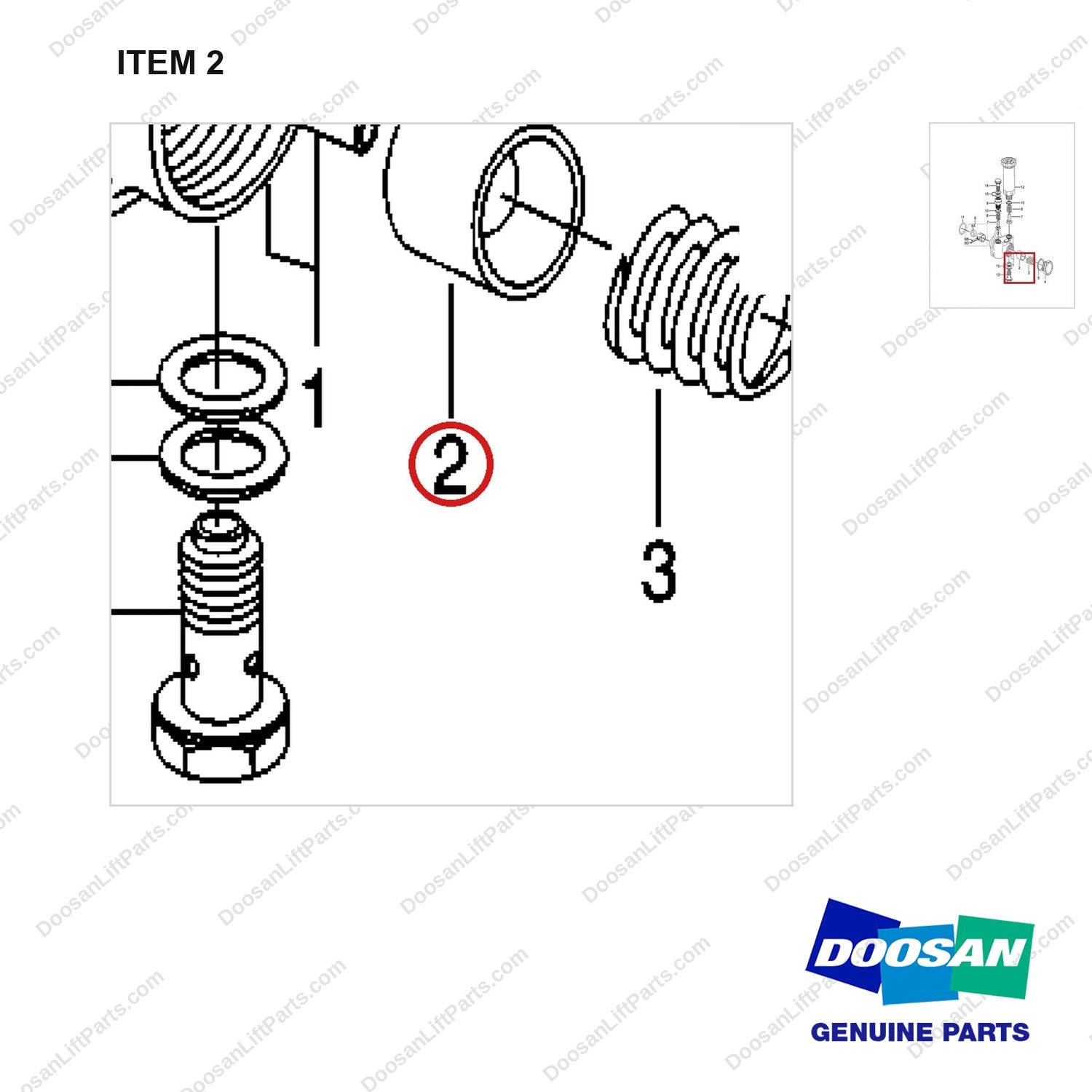 152100-1120 PRIMING  PUMP - parts diagram, item 2 shown - genuine Doosan / Bobcat forklift part