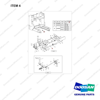 160302-00043 Battery Bed Gp ,Curtis - full parts diagram, item 4 marked - genuine Doosan / Bobcat forklift part