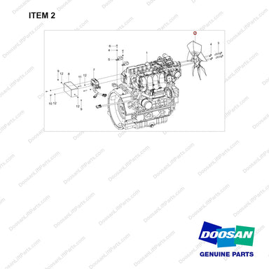 210101-00628 ENGINE ARRANGEMENT;GC35S-9/45S-9 BCS - full parts diagram, item 2 marked - genuine Doosan / Bobcat forklift part