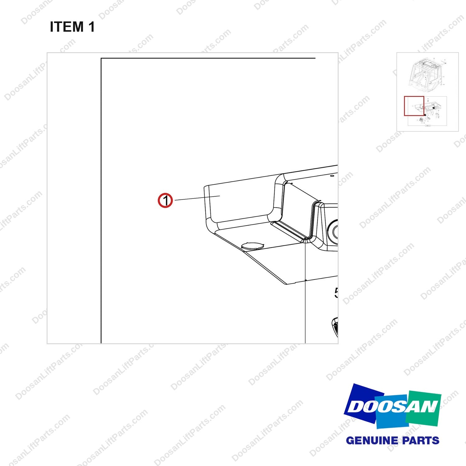 220104-00306 CD PLAYER - parts diagram, item 1 shown - genuine Doosan / Bobcat forklift part