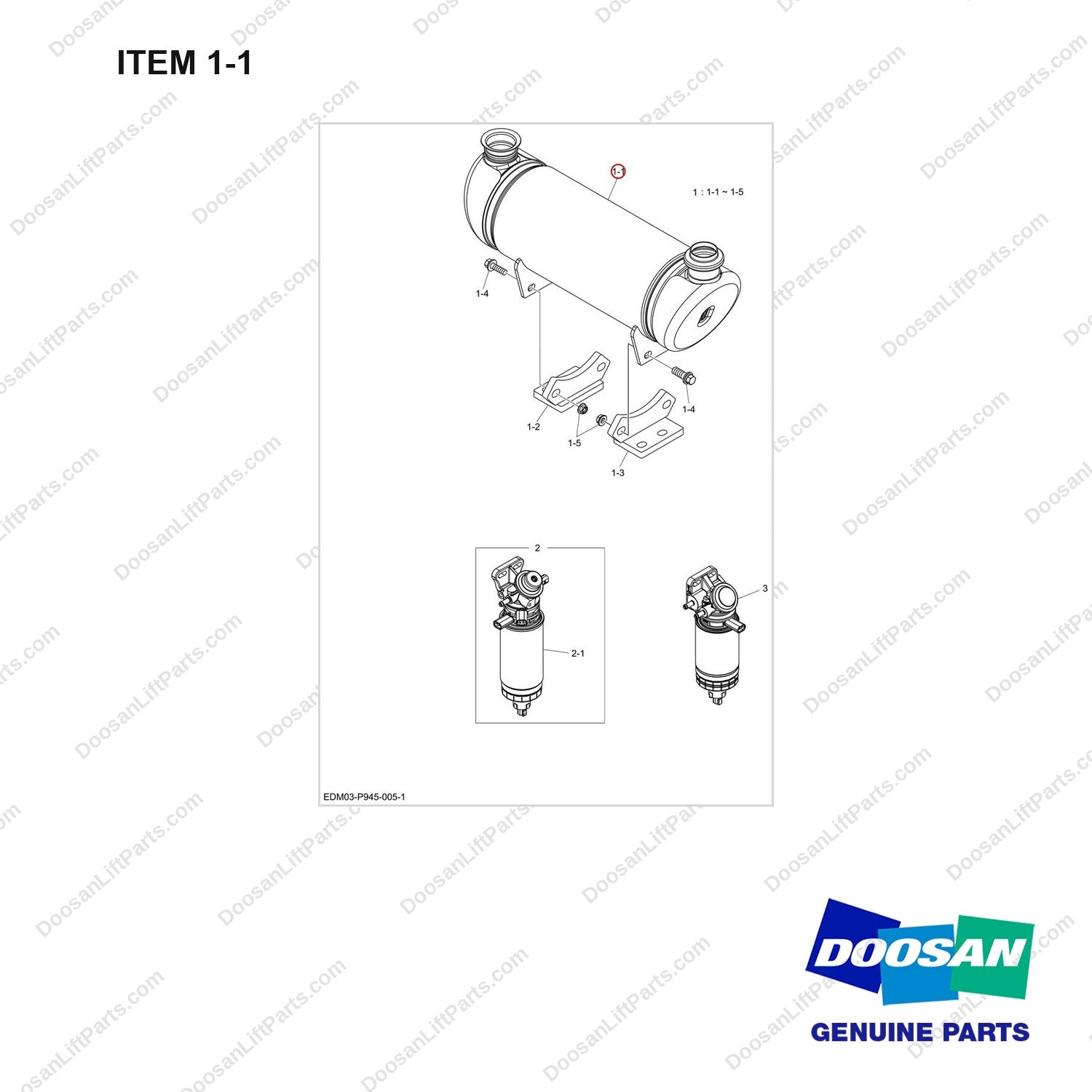 240103-01746B BUNDLE ACCESSORIES-FIE&AFTER T [20190111~] - full parts diagram, item 1-1 marked - genuine Doosan / Bobcat forklift part