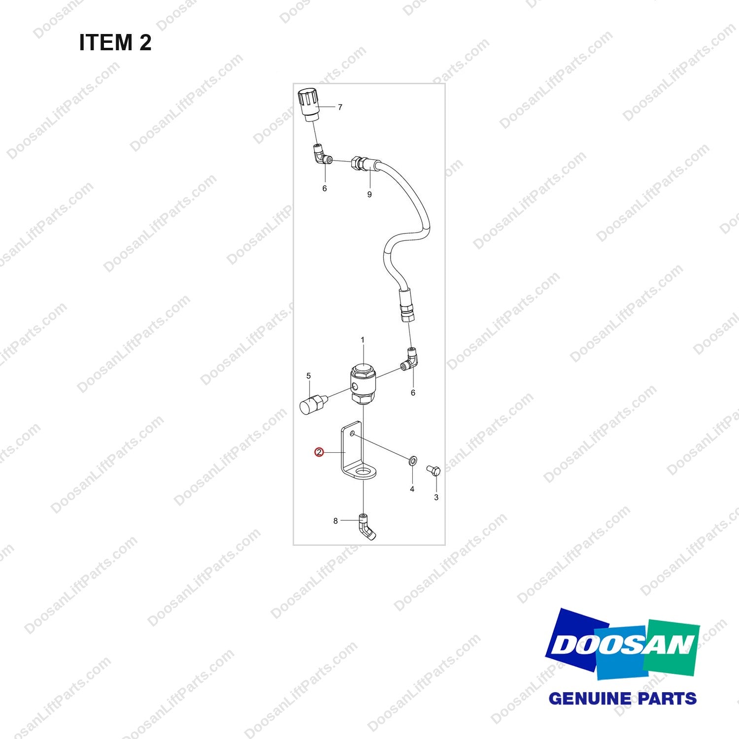 250127-01738 FILTER ASSY;MODULE,SWING OUT DOWN - full parts diagram, item 2 marked - genuine Doosan / Bobcat forklift part