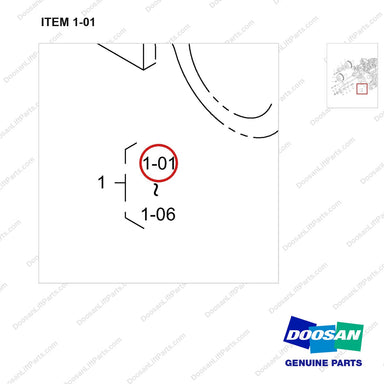 250203-00129 FAN GP - parts diagram, item 1-01 shown - genuine Doosan / Bobcat forklift part