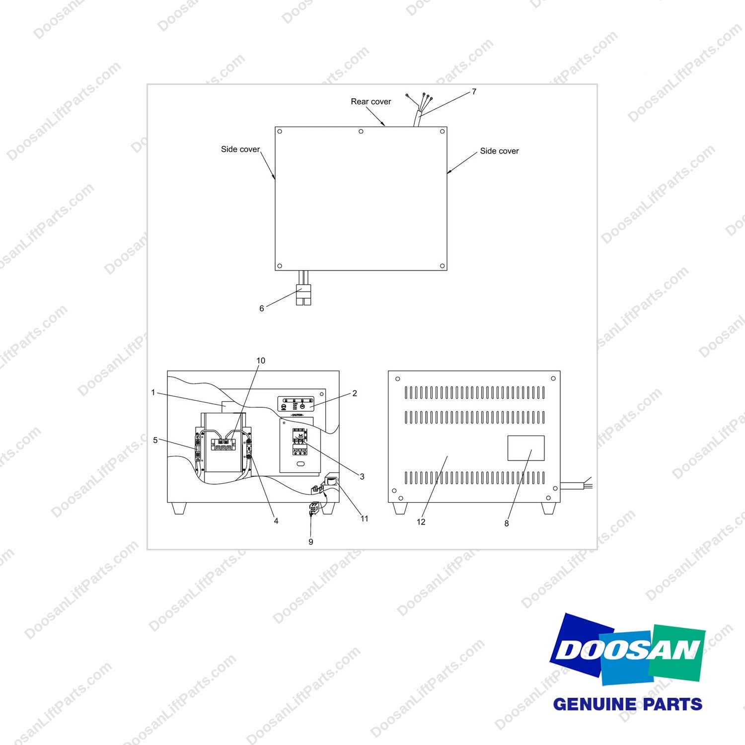 300102-00242 CHARGER,440V,3P,50HZ,400-460AH - full parts diagram - genuine Doosan / Bobcat forklift part