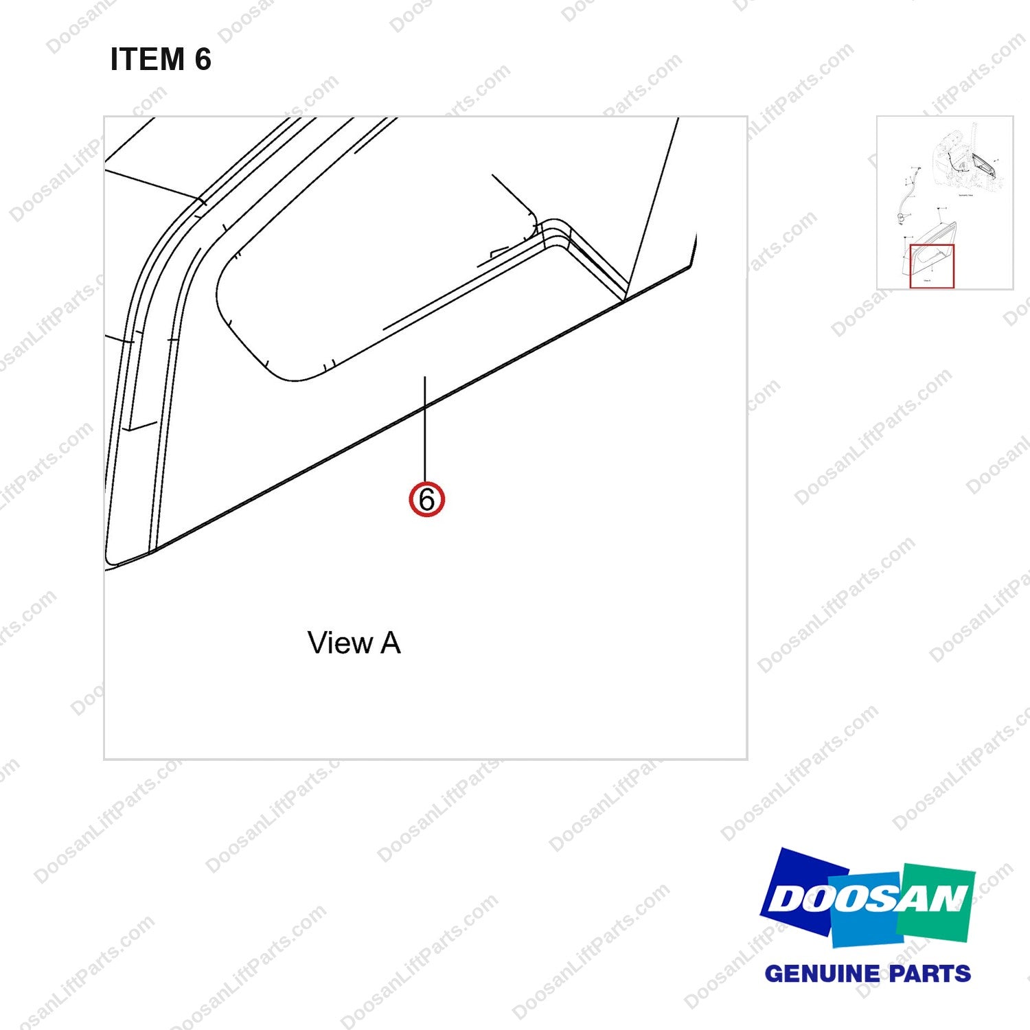 300427-01901 PIPE GROUP,FUEL;GC45S-9 - parts diagram, item 6 shown - genuine Doosan / Bobcat forklift part