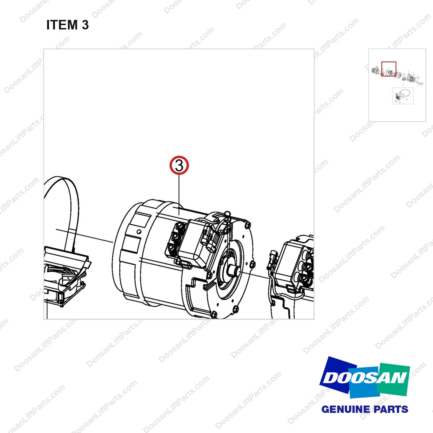 300503-00214 AXLE GROUP,DRIVE - parts diagram, item 3 shown - genuine Doosan / Bobcat forklift part
