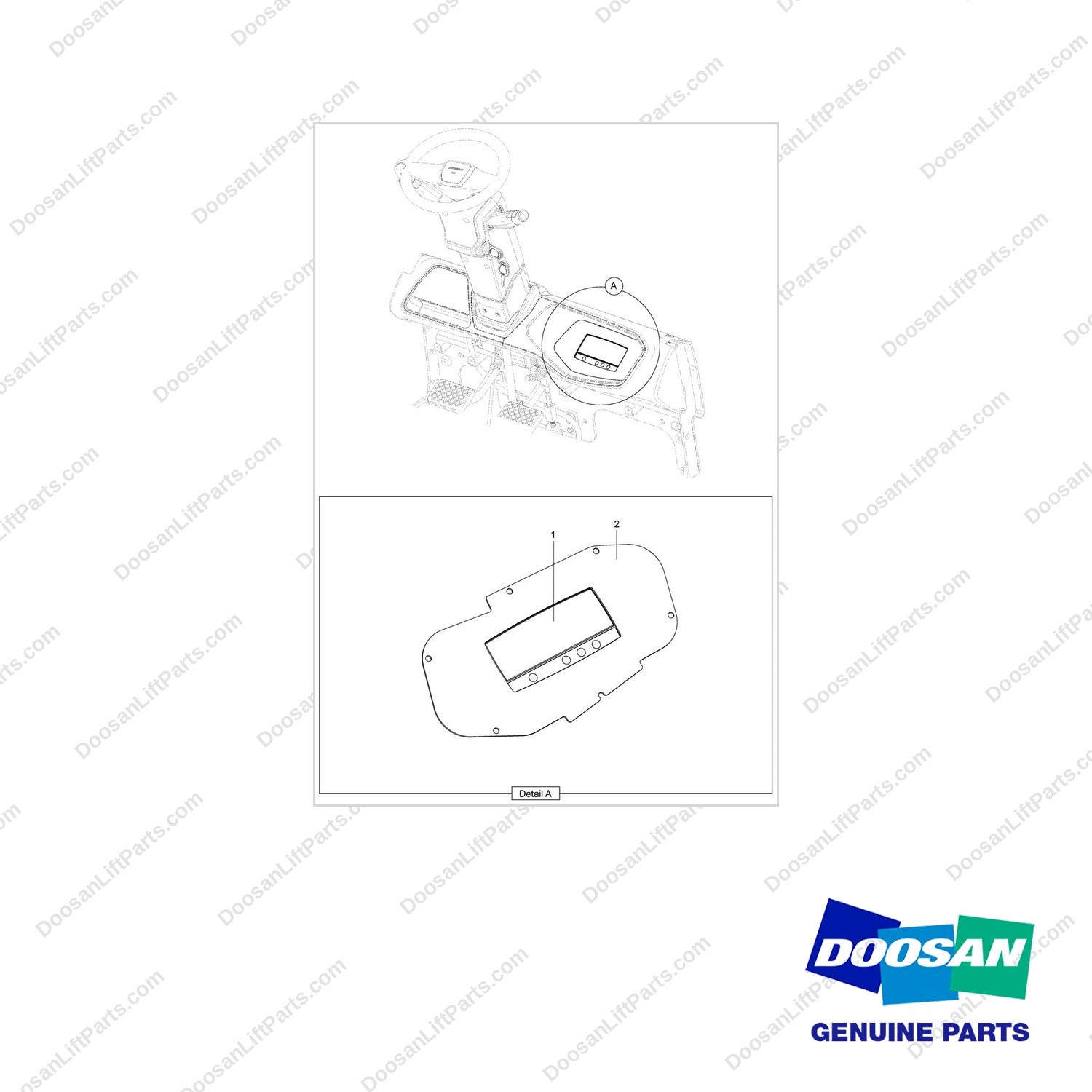 300605-00346 INSTRUMENT GROUP;GC15 - full parts diagram - genuine Doosan / Bobcat forklift part
