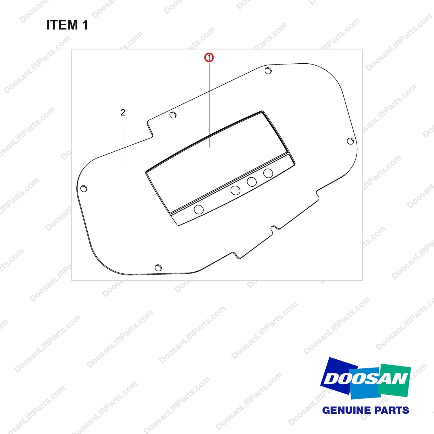 300605-00354 INSTRUMENT GROUP - full parts diagram, item 1 marked - genuine Doosan / Bobcat forklift part