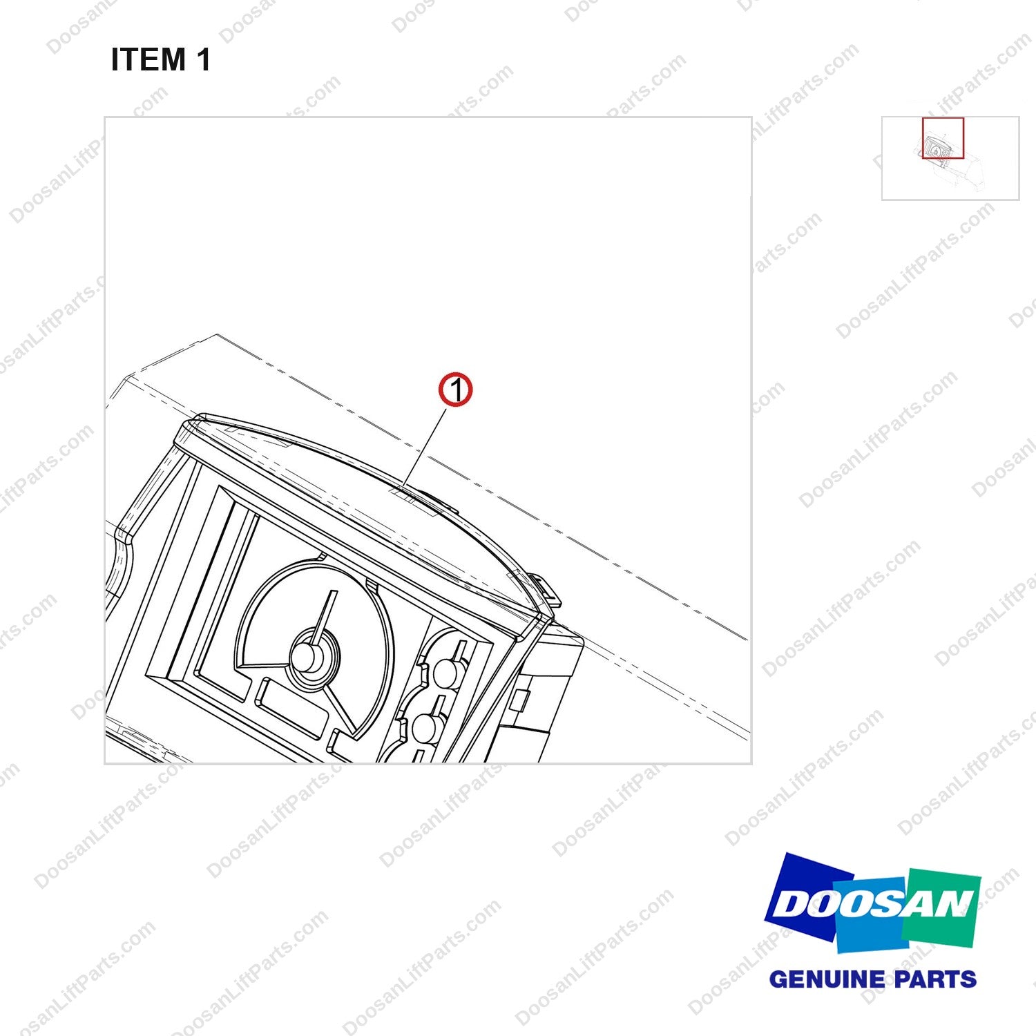 300605-00411 OPTION-INSTRUMENT;MMC, LP - parts diagram, item 1 shown - genuine Doosan / Bobcat forklift part