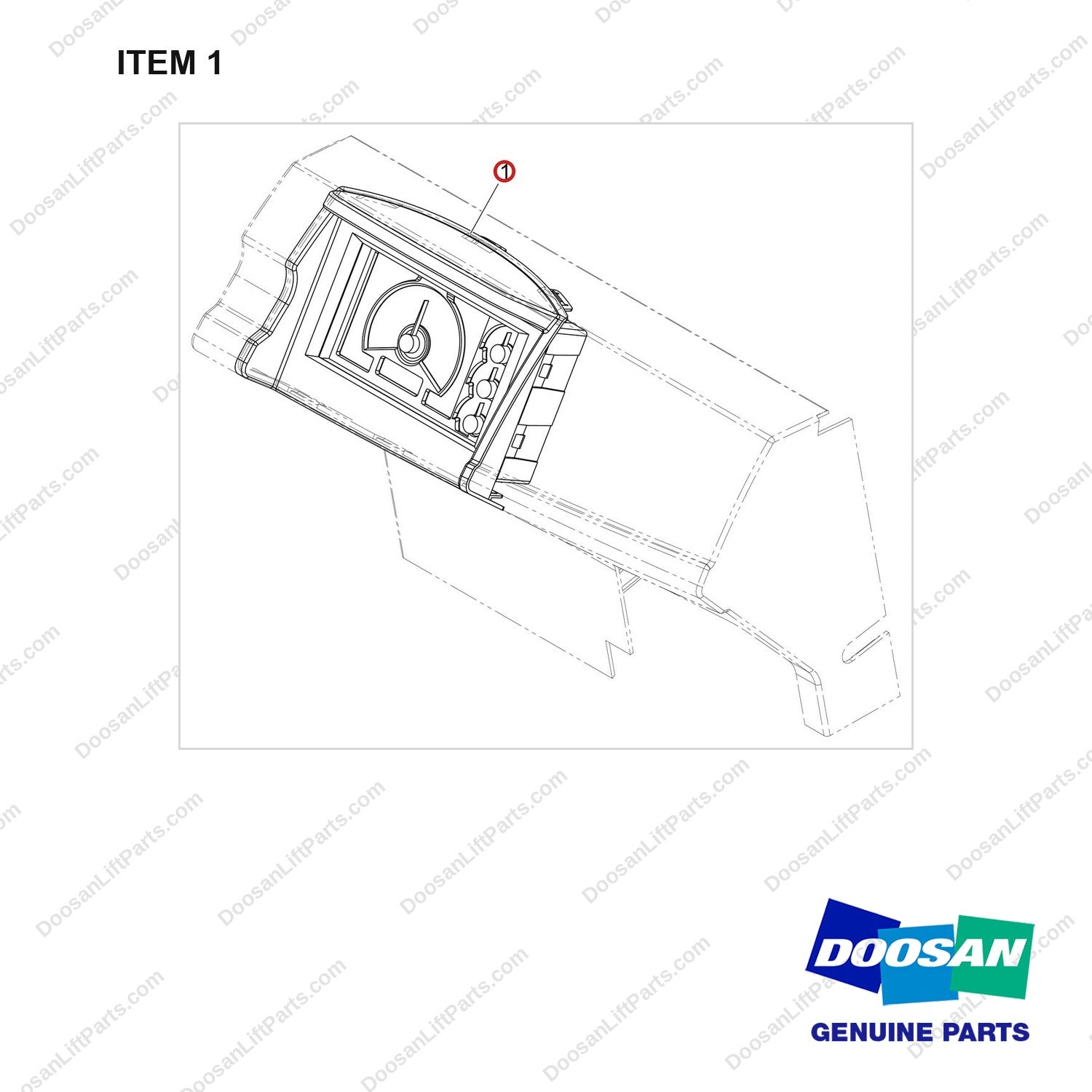 300605-00411 OPTION-INSTRUMENT;MMC, LP - full parts diagram, item 1 marked - genuine Doosan / Bobcat forklift part