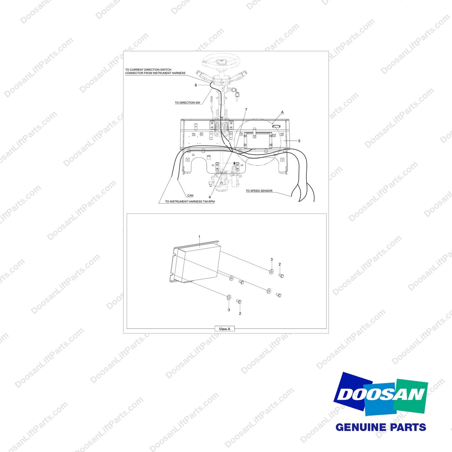 300611-01675 OPTION-SPEED LIMIT WITH ASC;1TON, FCU - full parts diagram - genuine Doosan / Bobcat forklift part