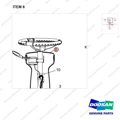 300611-01772 WIRE GROUP;FCU - parts diagram, item 8 shown - genuine Doosan / Bobcat forklift part