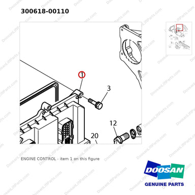 300618-00110 ENGINE CONTROL - parts diagram, item 1 shown - genuine Doosan / Bobcat forklift part
