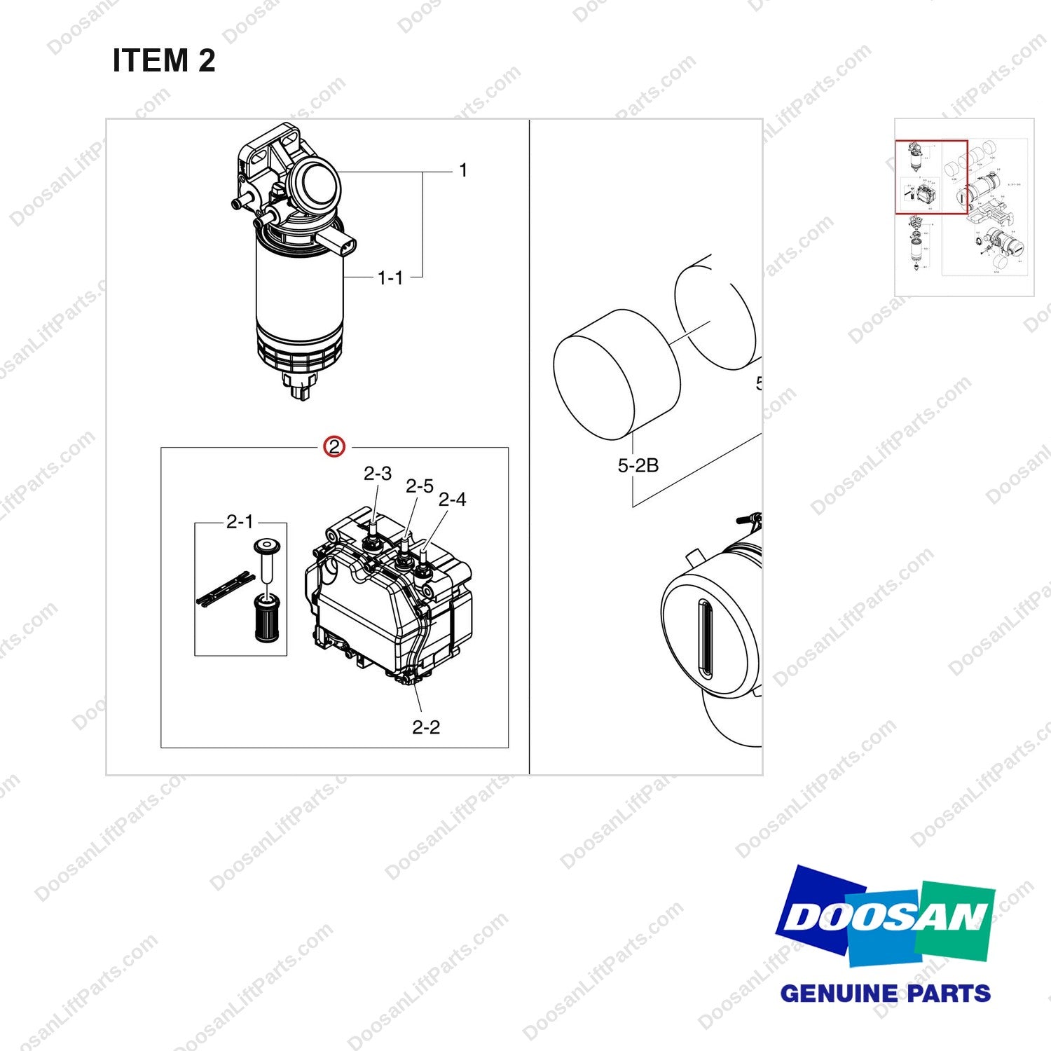 300628-00629B BUNDLE ACCESSORIES-FIE&AFTER TREATMENT - parts diagram, item 2 shown - genuine Doosan / Bobcat forklift part