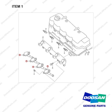 300715-00168 PACK,IGNITION;GCT K25 CERT ENGINE - full parts diagram, item 1 marked - genuine Doosan / Bobcat forklift part