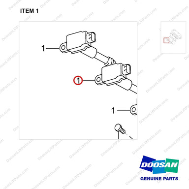 300715-00168 PACK,IGNITION;GCT K25 CERT ENGINE - parts diagram, item 1 shown - genuine Doosan / Bobcat forklift part