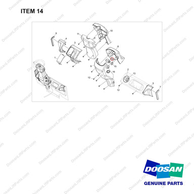 301413-00536 COVER GROUP;FCU,BOBCAT - full parts diagram, item 14 marked - genuine Doosan / Bobcat forklift part