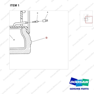 301865-01 WHEEL & TIRE GP-DRIVE AND MOUNTING - parts diagram, item 1 shown - genuine Doosan / Bobcat forklift part