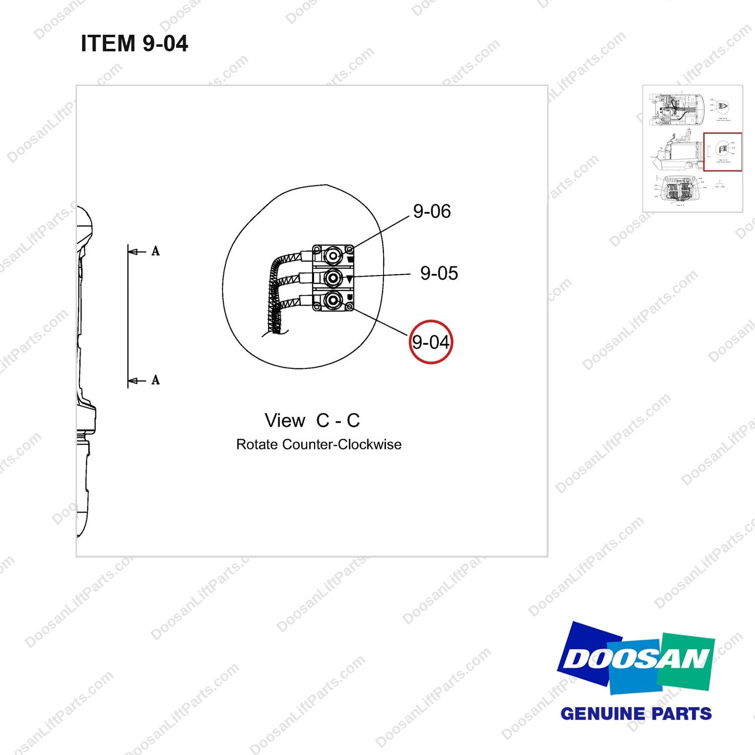 310203-03247 PANEL - parts diagram, item 9-04 shown - genuine Doosan / Bobcat forklift part