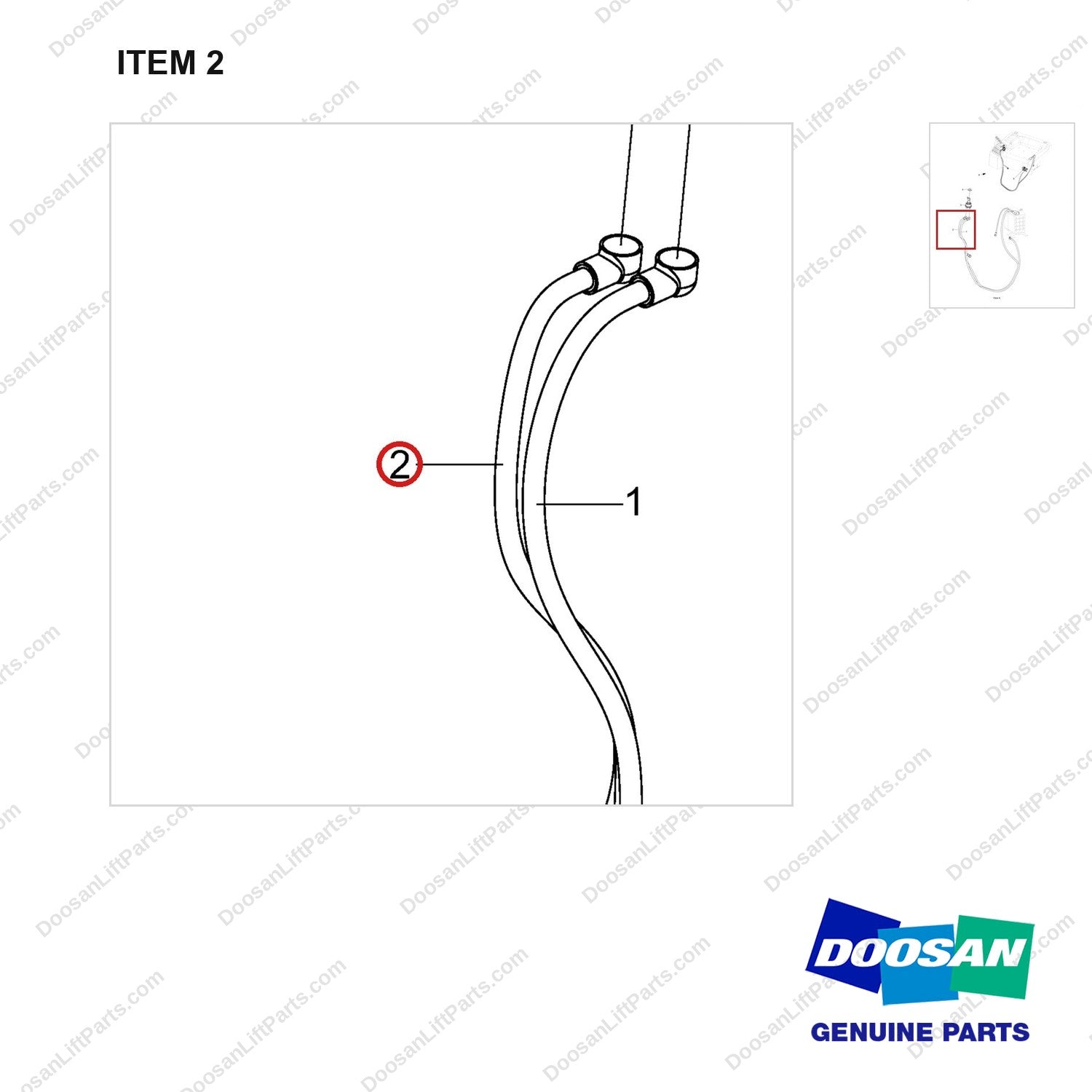 310203-11636 OPTION-HOMOLOGATION;CE - parts diagram, item 2 shown - genuine Doosan / Bobcat forklift part
