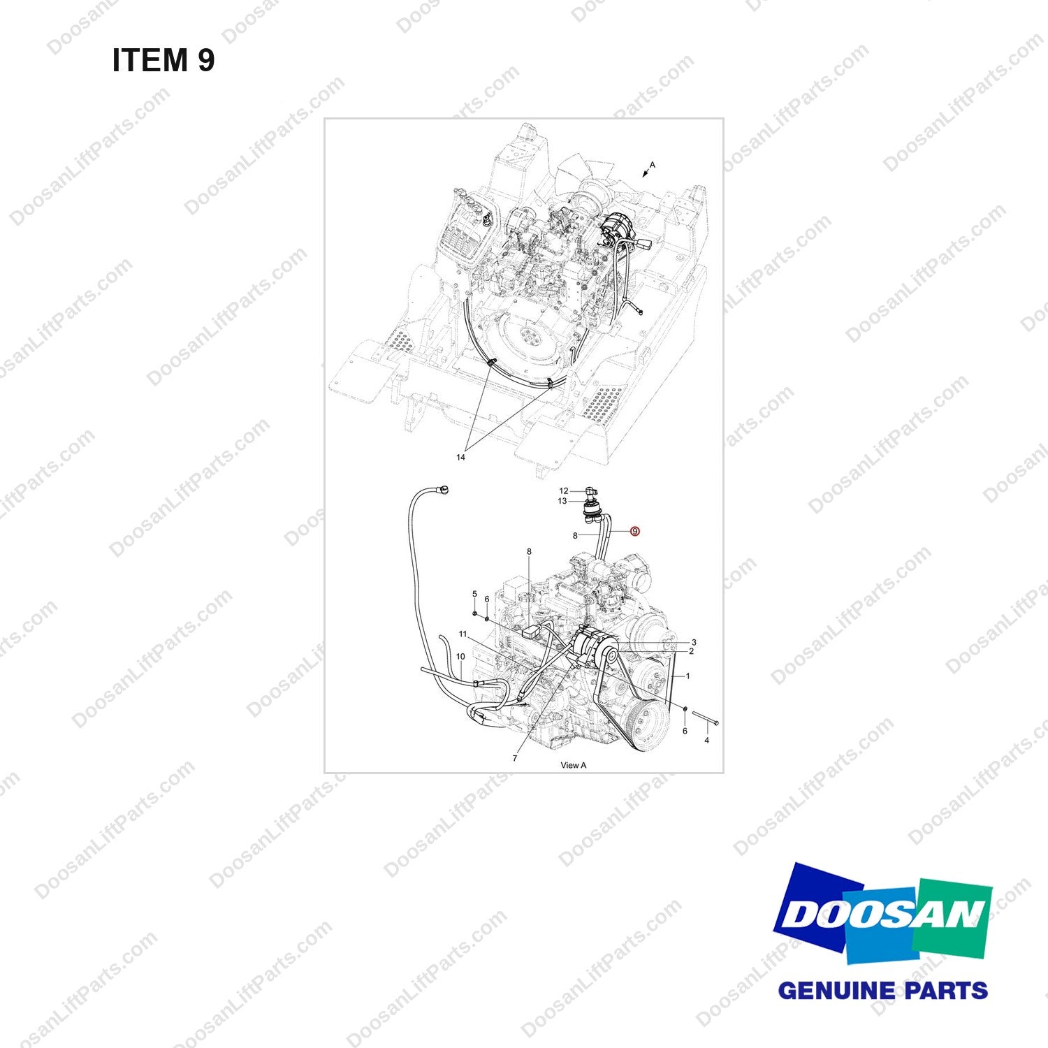 310203-11638 OPTION-HOMOLOGATION;UL-LPS,GC45S-9 - full parts diagram, item 9 marked - genuine Doosan / Bobcat forklift part
