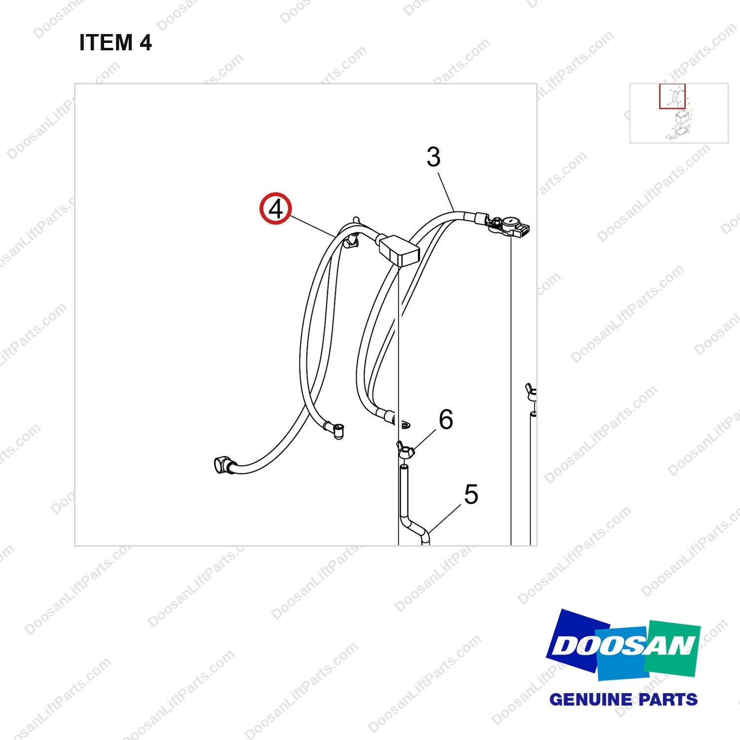 310203-11645 BATTERY GROUP;GC45S-9,PSI4.3L - parts diagram, item 4 shown - genuine Doosan / Bobcat forklift part