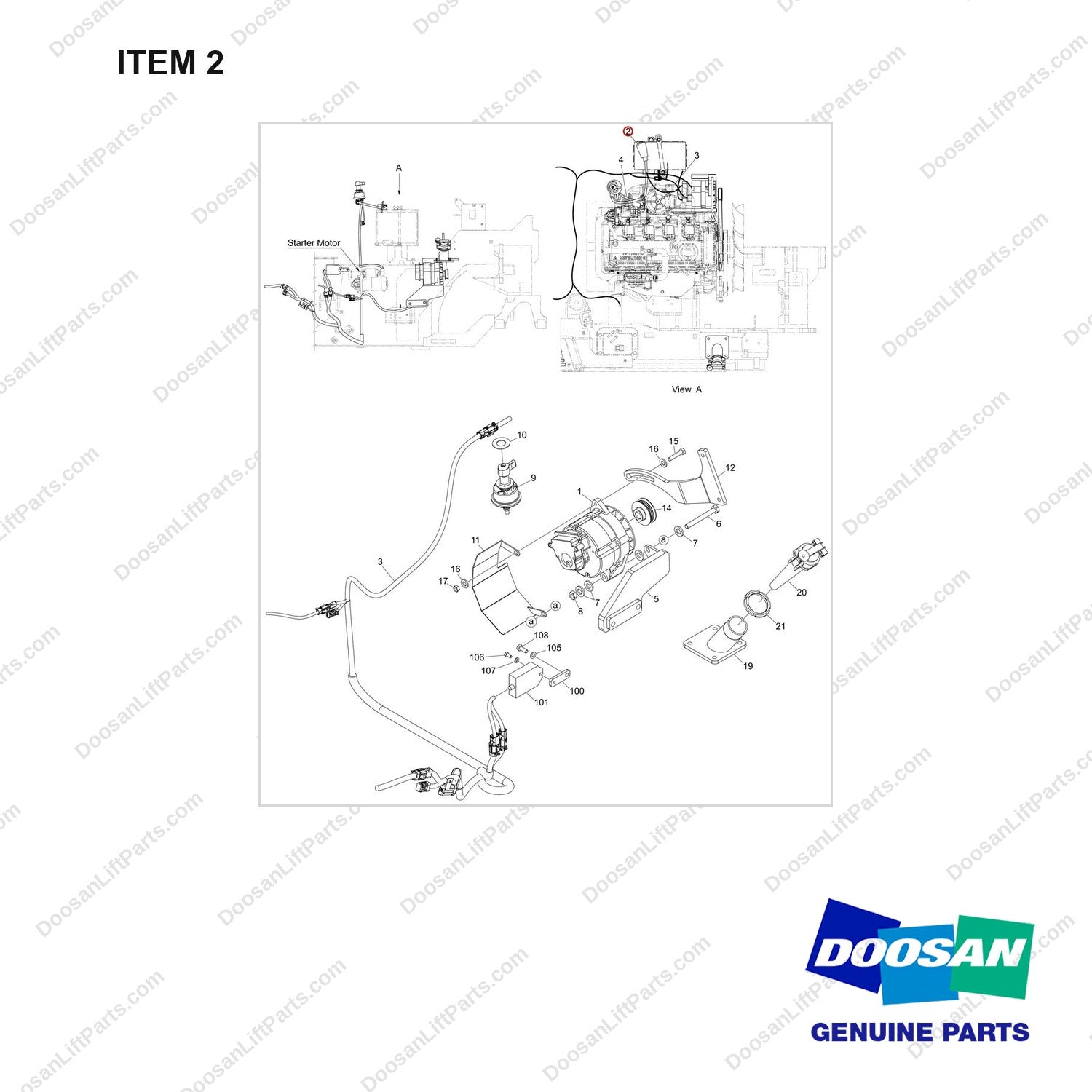 310203-11697 CH/OV AR-SAFETY;MMC,GS/LPS,DF - full parts diagram, item 2 marked - genuine Doosan / Bobcat forklift part