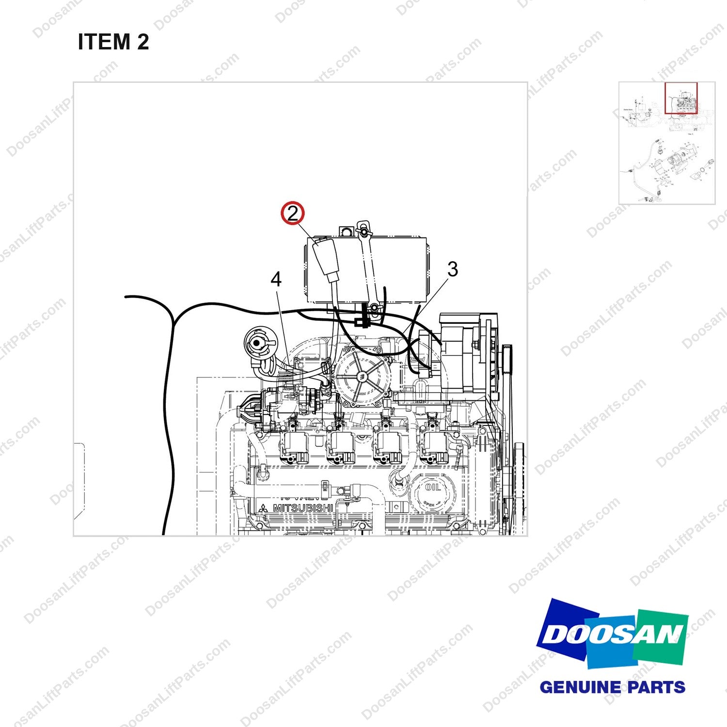 310203-11697 CH/OV AR-SAFETY;MMC,GS/LPS,DF - parts diagram, item 2 shown - genuine Doosan / Bobcat forklift part