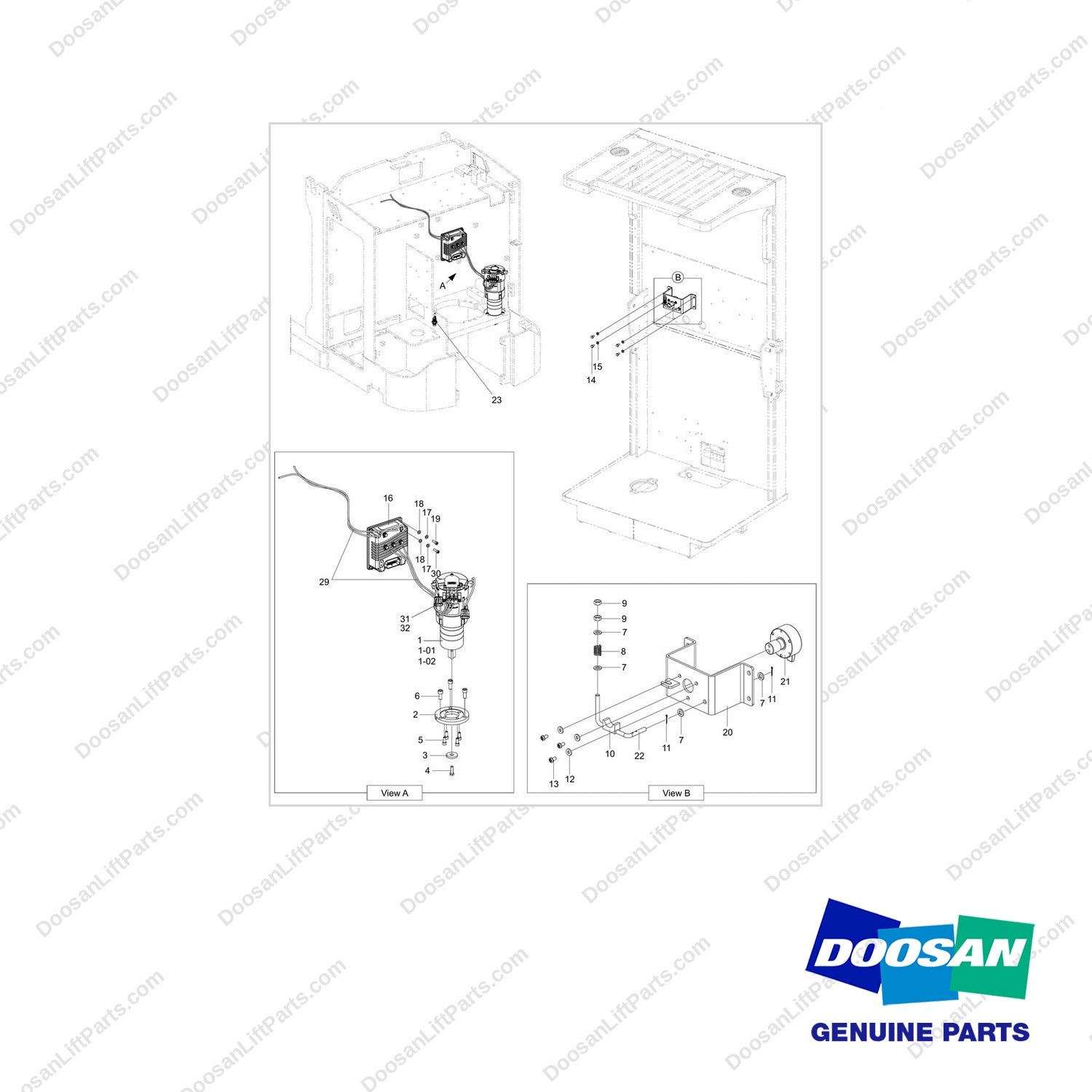 310203-11795 STEERING;EPS - full parts diagram - genuine Doosan / Bobcat forklift part