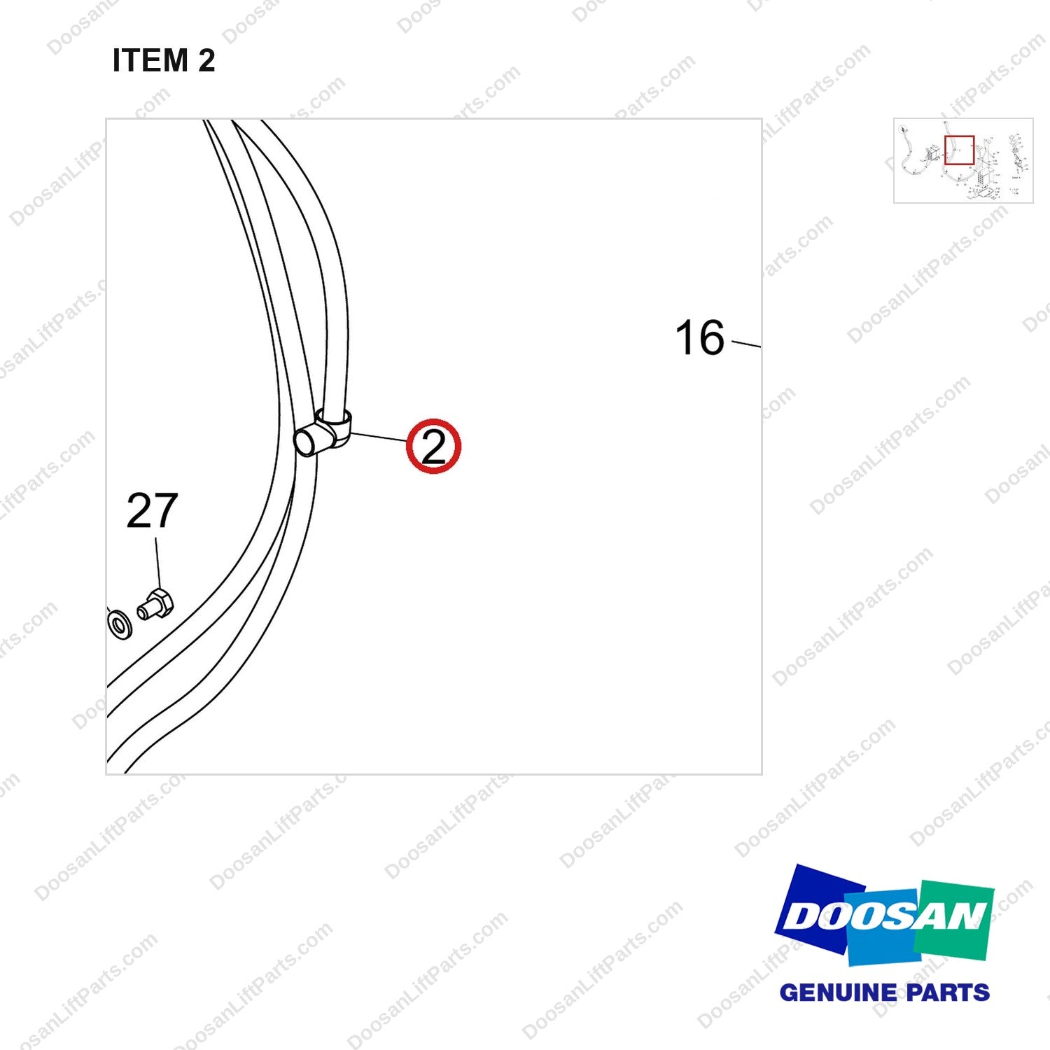 310203-12102 BATTERY GROUP;CE&UL - parts diagram, item 2 shown - genuine Doosan / Bobcat forklift part