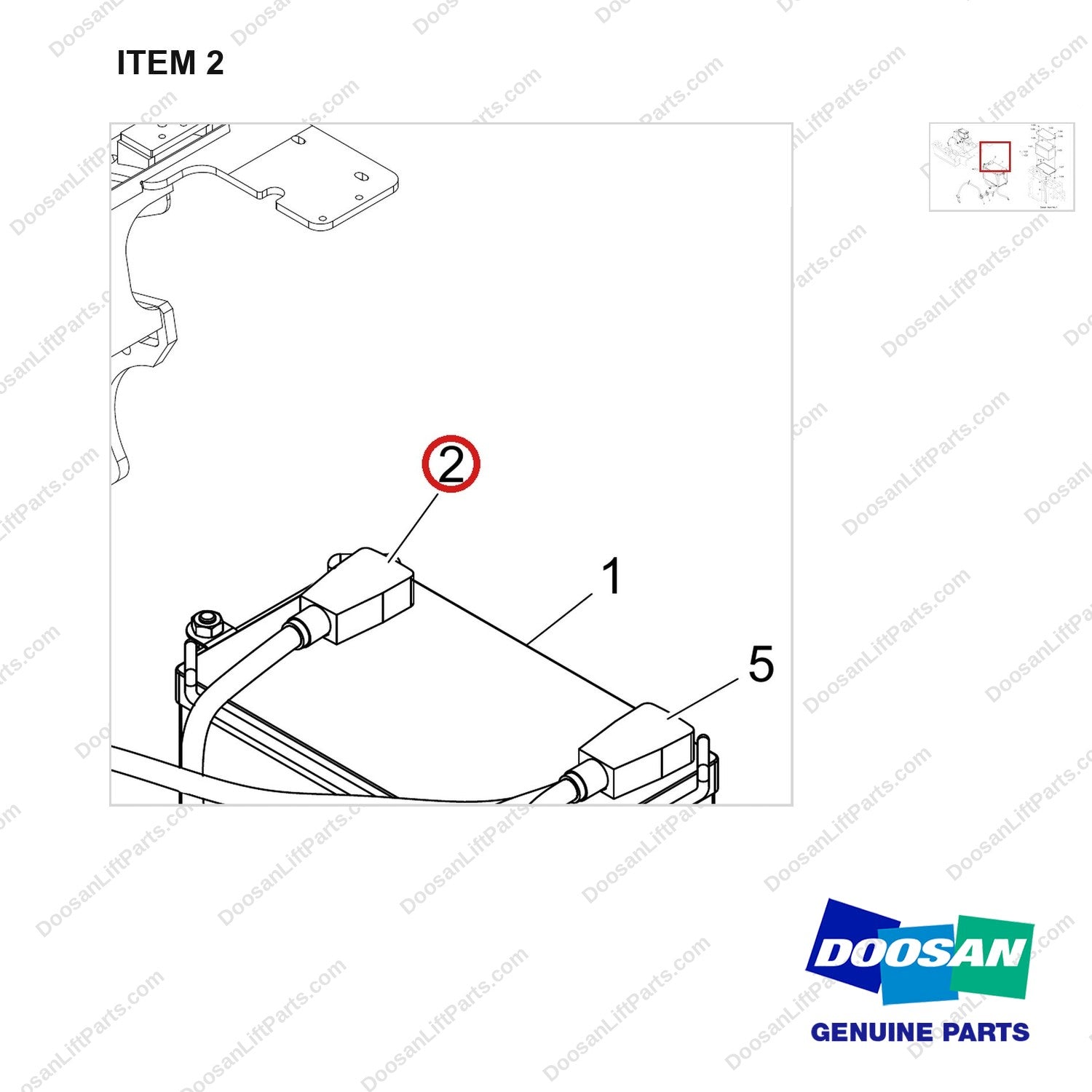 310203-12146 BATTERY GP;D25S-9 - parts diagram, item 2 shown - genuine Doosan / Bobcat forklift part
