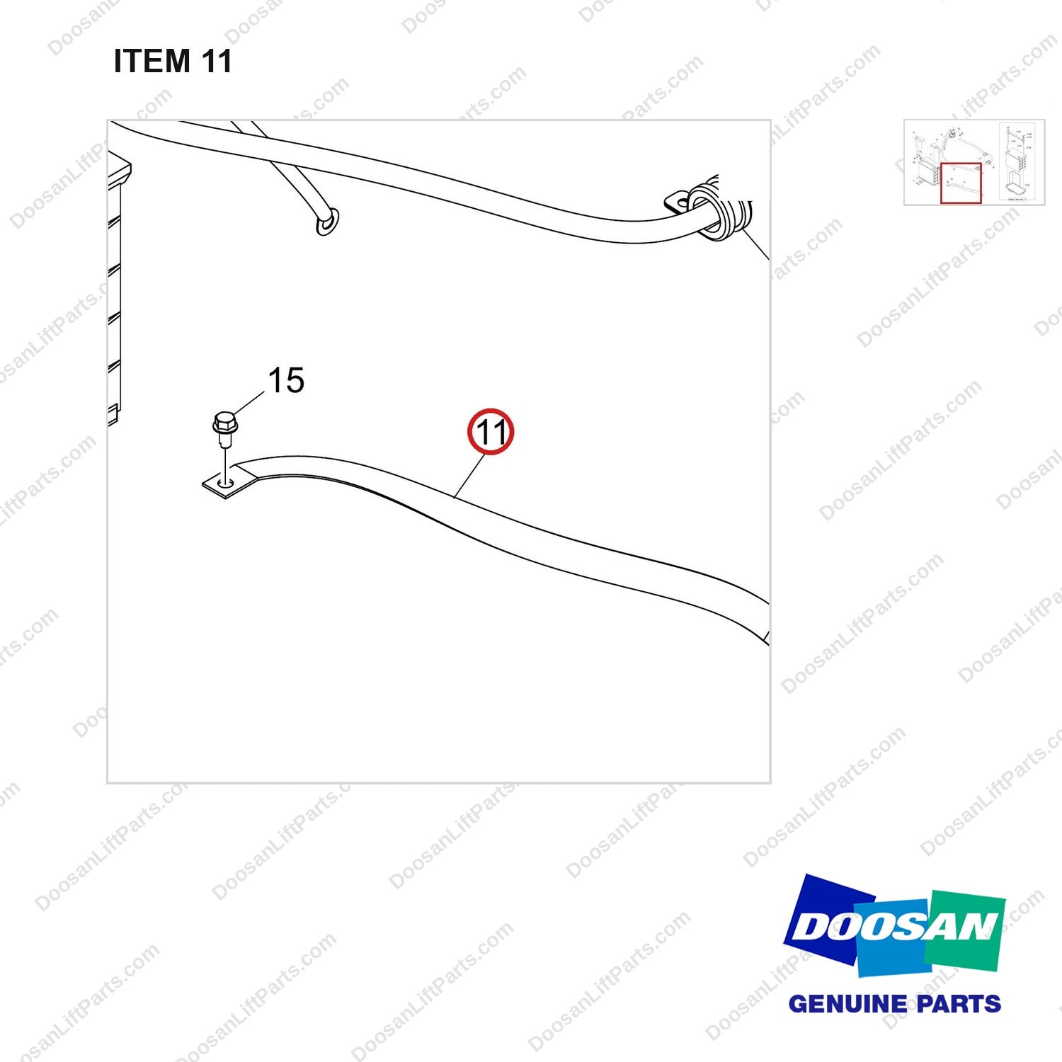310203-12181 BATTERY GP UL - parts diagram, item 11 shown - genuine Doosan / Bobcat forklift part