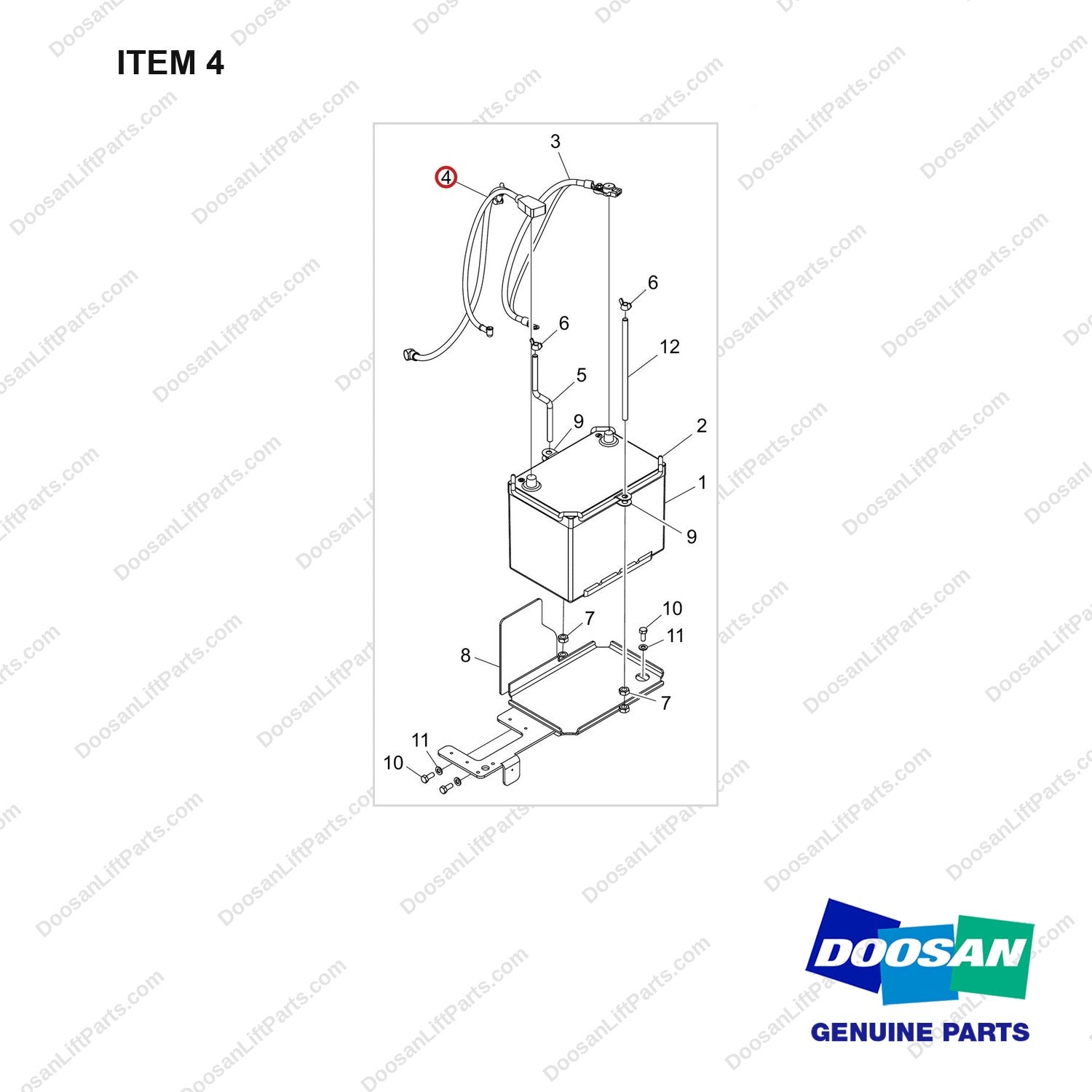 310203-12202 BATTERY GROUP;GC45S-9,PSI4.3L - full parts diagram, item 4 marked - genuine Doosan / Bobcat forklift part